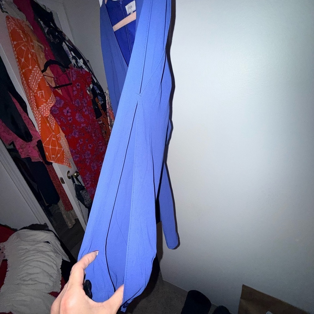Umgee Royal Blue V-Neck romper - Picture 4 of 7